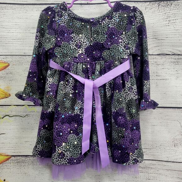 Youngland Purple/Silver Sequin Dress Toddler Size 2T - Picture 10 of 10